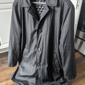 Great mens overcoat trench by Stafford size small charcoal